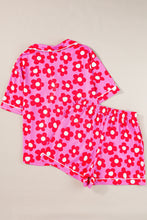 Load image into Gallery viewer, Flower Print Short Sleeve Shirt Pajamas Set
