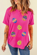 Load image into Gallery viewer, Rose Red Easter Eggs Patched Crew Neck Graphic Tee