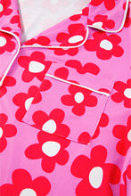Load image into Gallery viewer, Flower Print Short Sleeve Shirt Pajamas Set