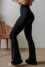 Load image into Gallery viewer, Black V Shape High Waist Flared Leggings