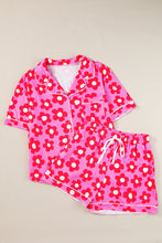 Load image into Gallery viewer, Flower Print Short Sleeve Shirt Pajamas Set