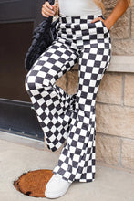 Load image into Gallery viewer, Checkered Flare Pants with Pockets