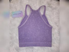 Load image into Gallery viewer, Lavender Mineral Ribbed Crop Top