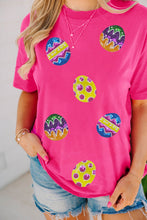 Load image into Gallery viewer, Rose Red Easter Eggs Patched Crew Neck Graphic Tee