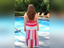 Load image into Gallery viewer, Stripe Ruffle Strap Midi Dress