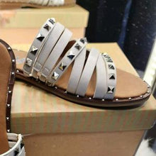 Load image into Gallery viewer, White Studded Sandals Women Footwear Summer Comfort Shoe Weight Parent Walking Shoes Girl