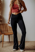 Load image into Gallery viewer, Black V Shape High Waist Flared Leggings