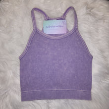 Load image into Gallery viewer, Lavender Mineral Ribbed Crop Top