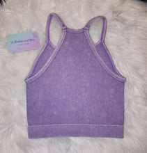 Load image into Gallery viewer, Lavender Mineral Ribbed Crop Top