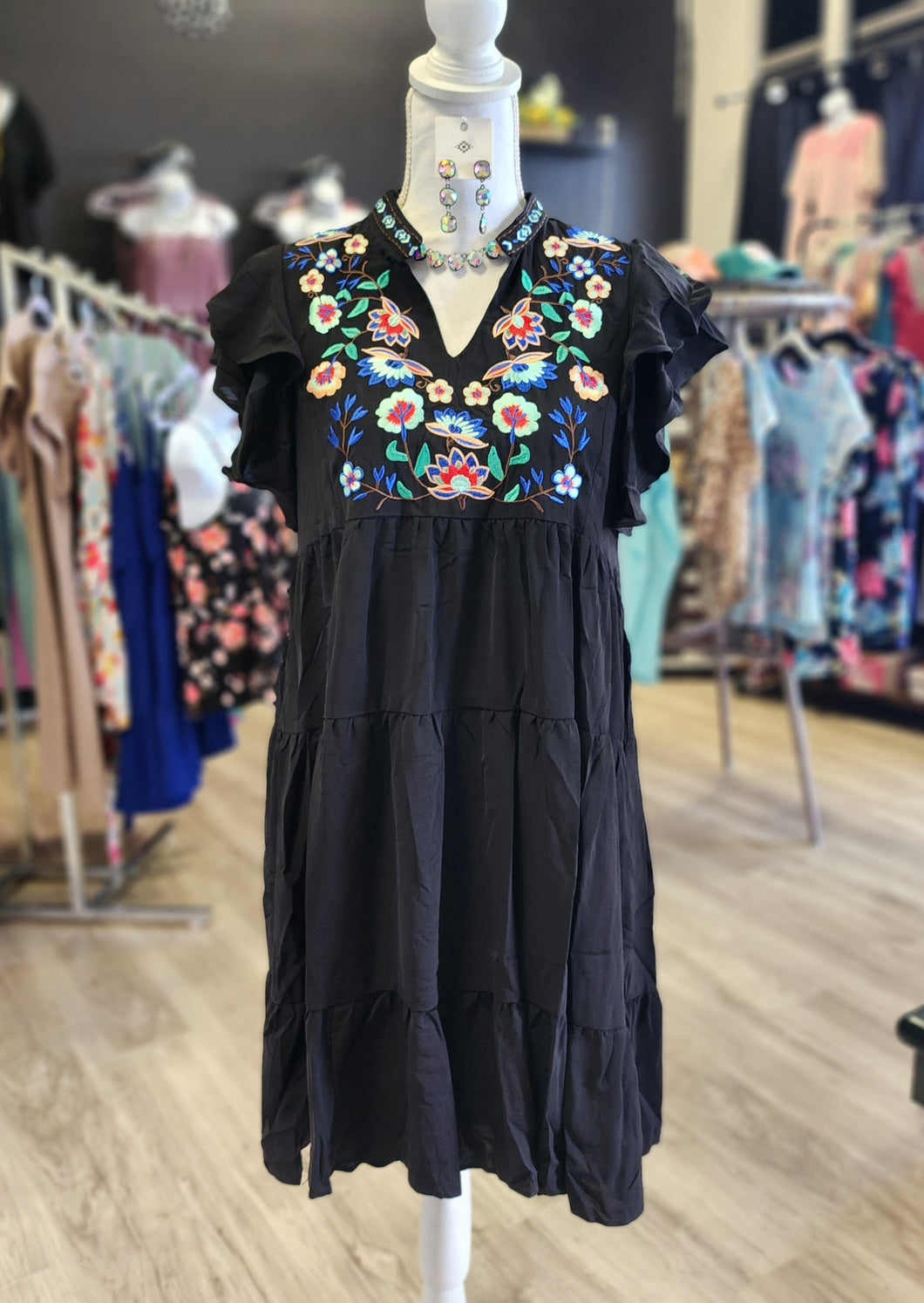 Embroidered Flower Dress