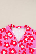 Load image into Gallery viewer, Flower Print Short Sleeve Shirt Pajamas Set
