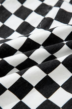 Load image into Gallery viewer, Black Checkered Print Overlap Denim Shorts
