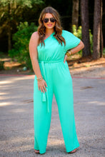 Load image into Gallery viewer, Mint one shoulder jumpsuit
